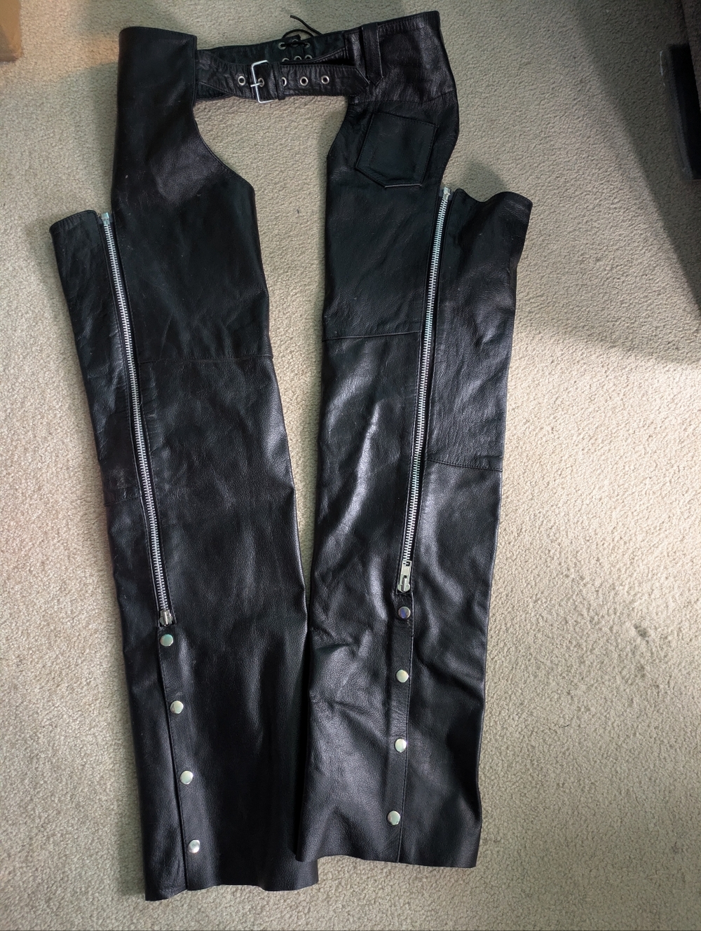 Xelement Premium Leather Motorcycle Chaps - Size 34